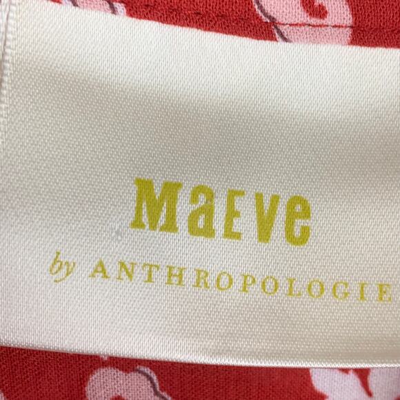 Anthro Mauve Melina Maxi Dress Women Small Red Floral Print Prairie Cottage Core - Picture 6 of 10